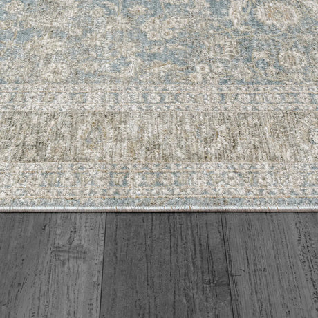 Dynamic Rugs Dharma 12040 Power Loomed Transitional Light Blue/Beige Rug - Pile