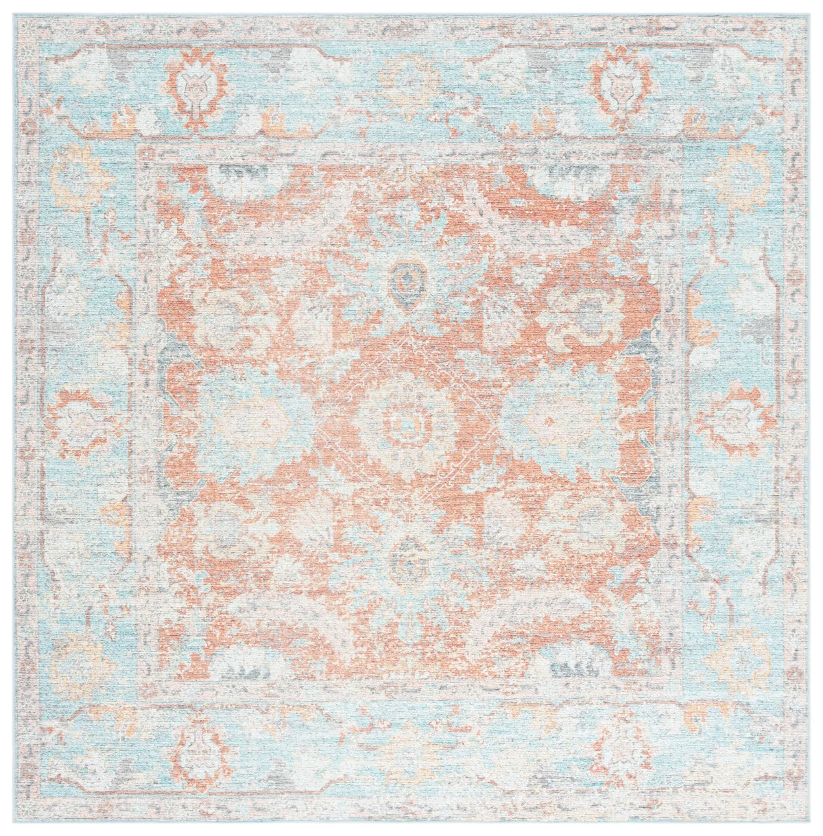 Safavieh Arizona 6'-0" x 6'-0" Rug in Turquoise / Rust