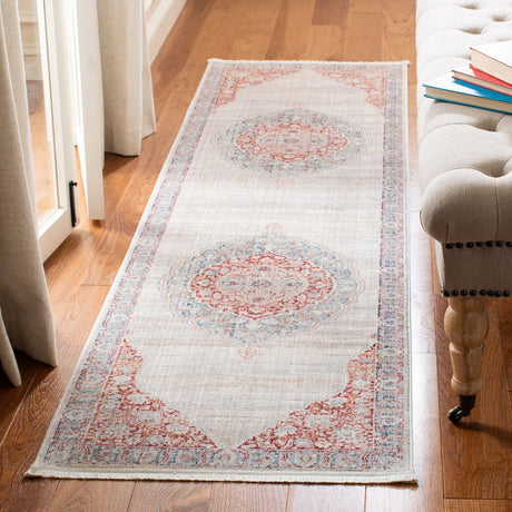 Safavieh Kenitra 600 2'-2" x 10'-0" Rug in Ivory / Red