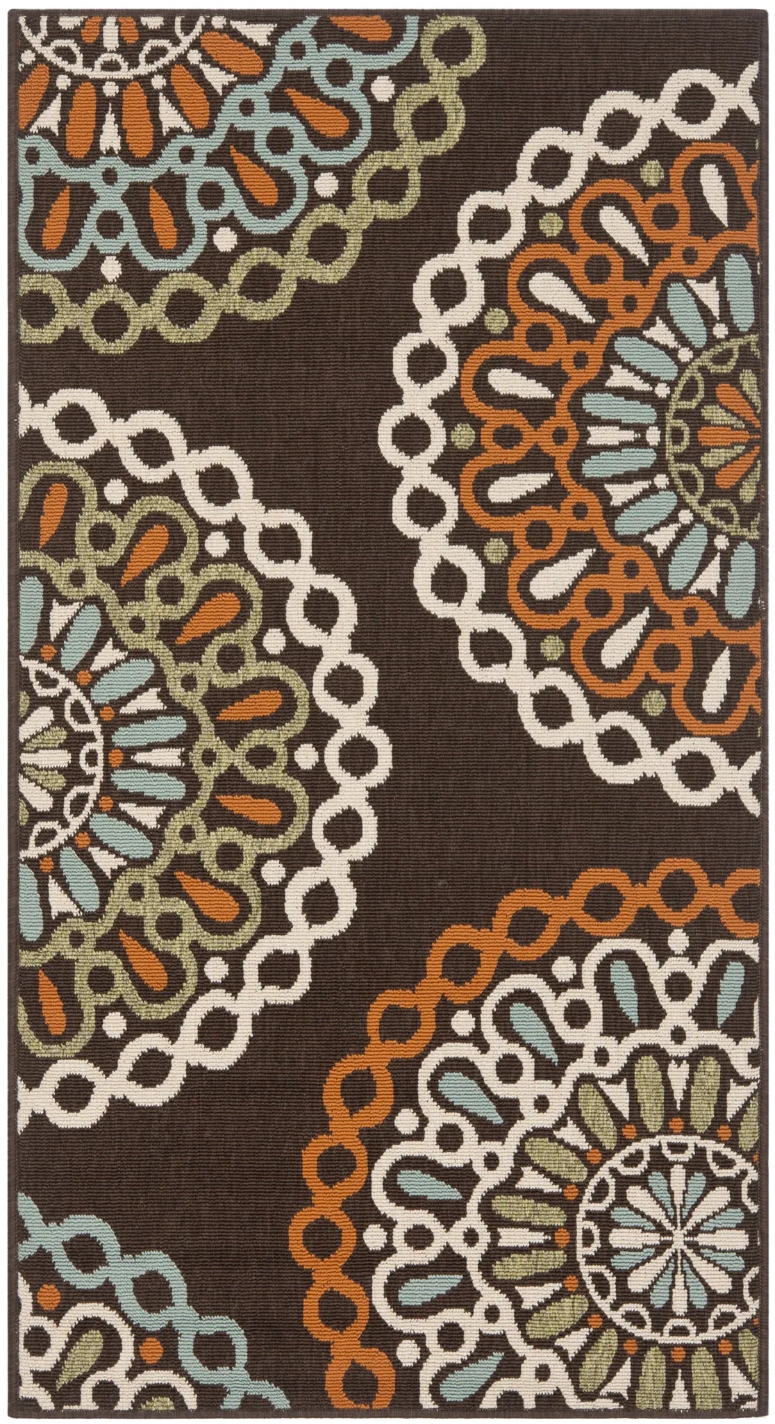 Safavieh Veranda 2'-7" x 5'-0" Rug in Chocolate / Terracotta