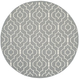 Safavieh Dhurries 6'-0" x 6'-0" Rug in Grey / Ivory