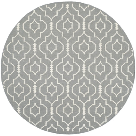 Safavieh Dhurries 6'-0" x 6'-0" Rug in Grey / Ivory