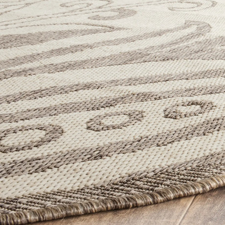 Safavieh Courtyard 5'-3" x 5'-3" Rug in Natural / Brown