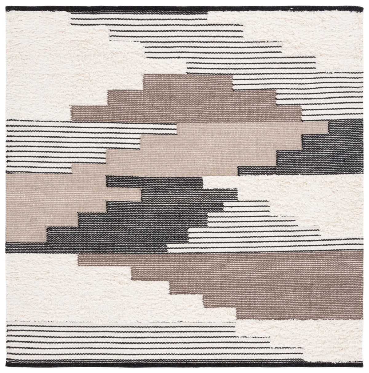 Safavieh Kenya 6'-0" x 6'-0" Rug in Black / Ivory