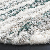 Safavieh Fontana Shag  800 6'-7" x 6'-7" Rug in Ivory / Green
