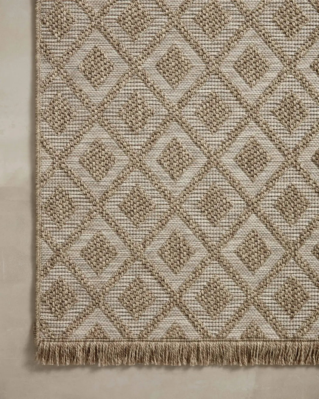 Loloi Dawn Daw-07 Natural Rug - corner on wood