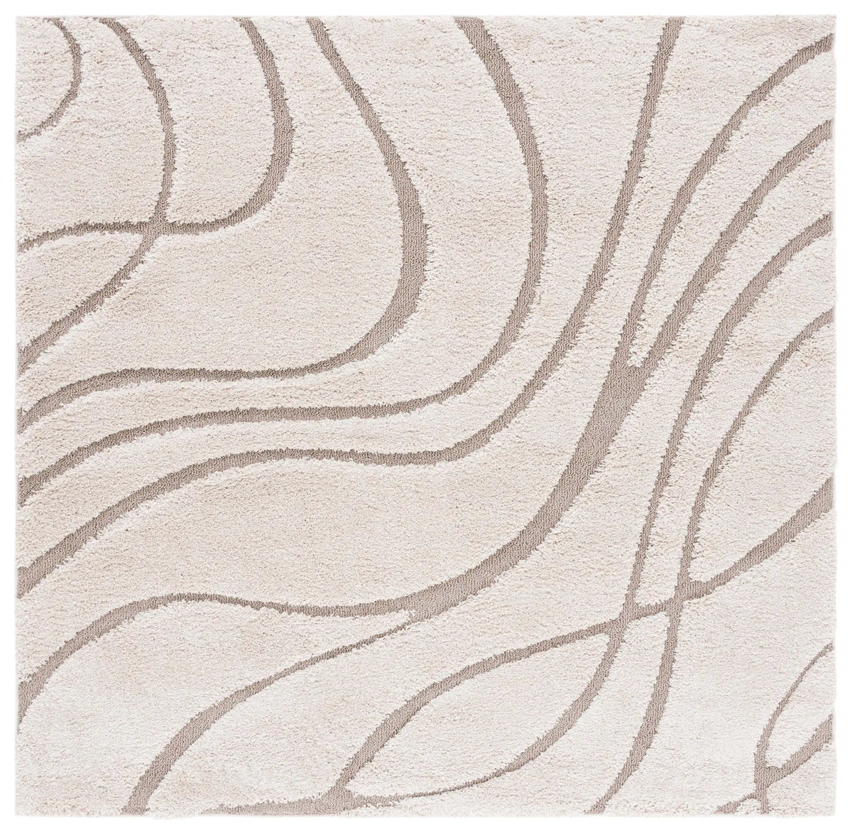 Safavieh Florida Shag 6'-7" x 6'-7" Rug in Cream / Beige