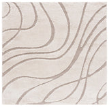 Safavieh Florida Shag 6'-7" x 6'-7" Rug in Cream / Beige