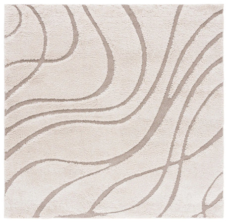 Safavieh Florida Shag 6'-7" x 6'-7" Rug in Cream / Beige