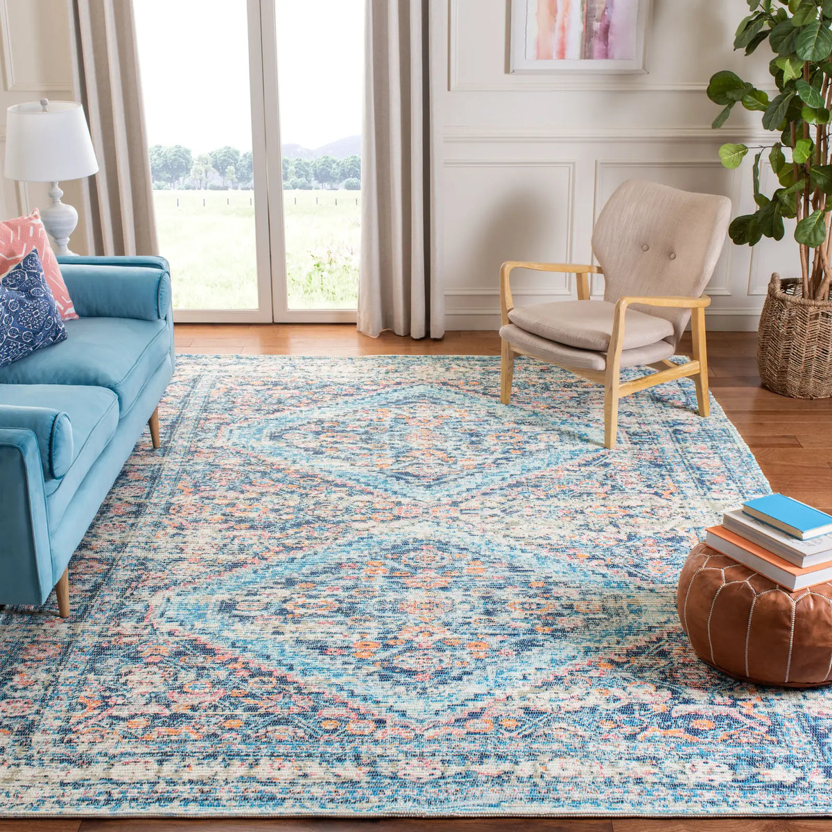 Safavieh Saffron 6'-0" x 9'-0" Rug in Blue / Turquoise