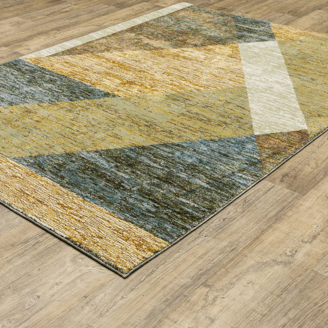Oriental Weavers Sphinx Strada Str09 Gold/ Blue Rugs - angle detail