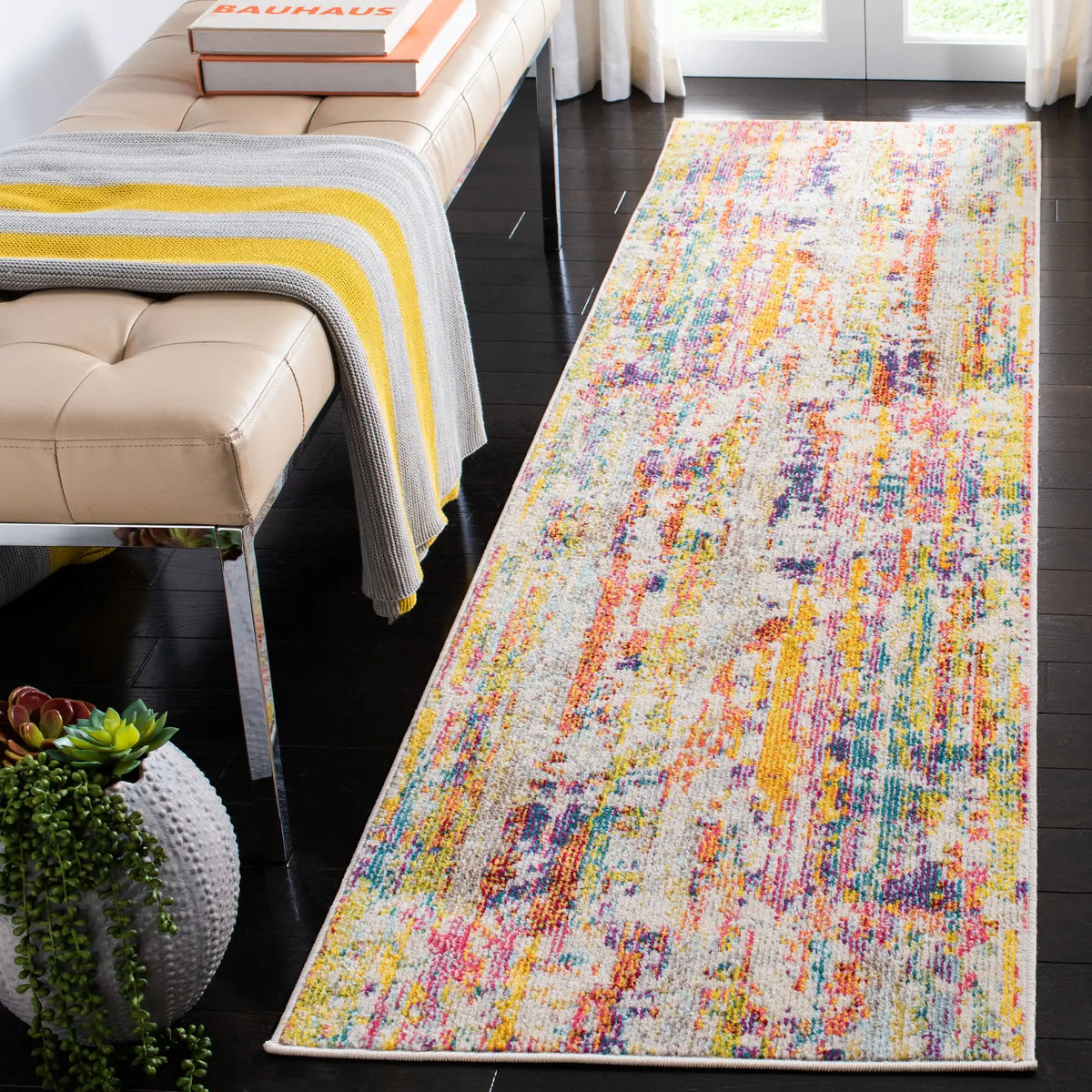 Safavieh Madison 200 2'-3" x 8'-0" Rug in Beige / Yellow