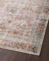 Loloi Adrian Adr-05 Sunset/Charcoal Rug - angled corner on wood