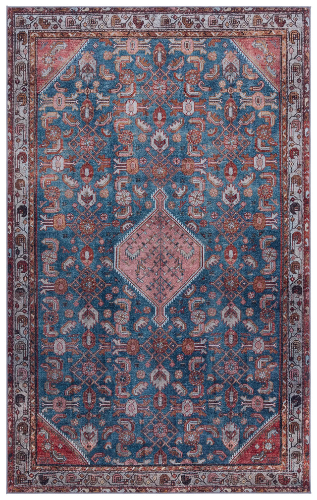 Safavieh Tucson 4'-0" x 6'-0" Rug in Blue / Rust