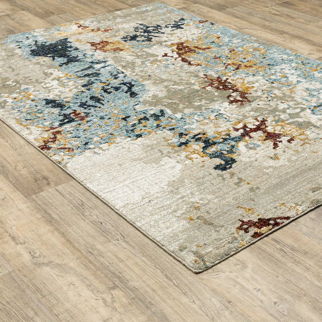 Oriental Weavers Sphinx Evolution 8043K Beige/Blue Rugs - angle detail