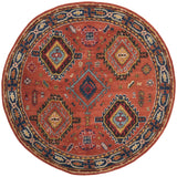 Safavieh Heritage 5'-0" x 5'-0" Rug in Rust / Navy