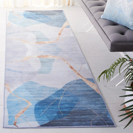 Safavieh Tacoma 2'-6" x 10'-0" Rug in Blue / Gold
