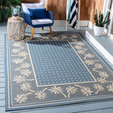 Safavieh Courtyard 6'-7" x 9'-6" Rug in Blue / Ivory