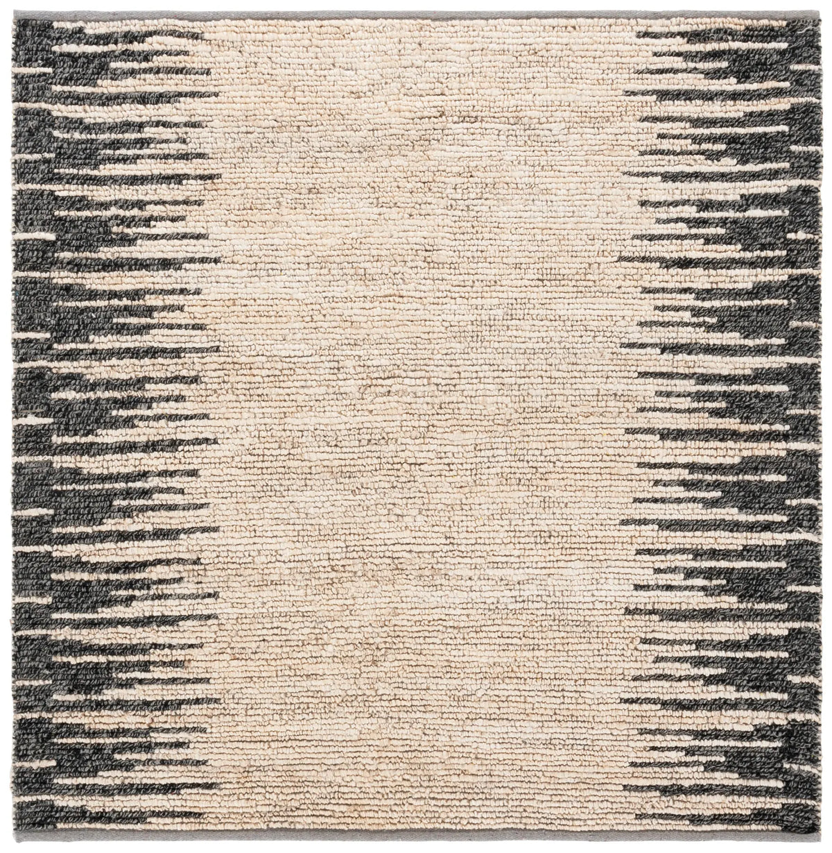 Safavieh Natural Fiber 6'-0" x 6'-0" Rug in Bleach / Black