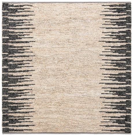 Safavieh Natural Fiber 6'-0" x 6'-0" Rug in Bleach / Black