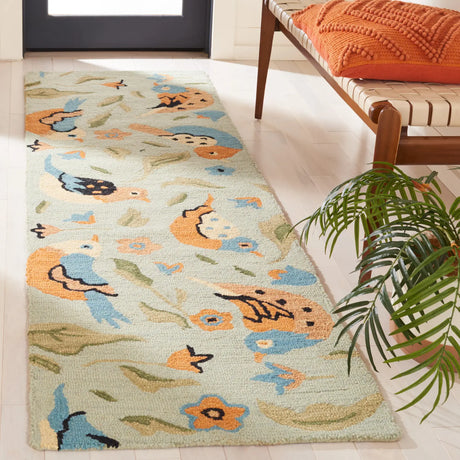 Safavieh Blossom 2'-6" x 10'-0" Rug in Sage / Multi