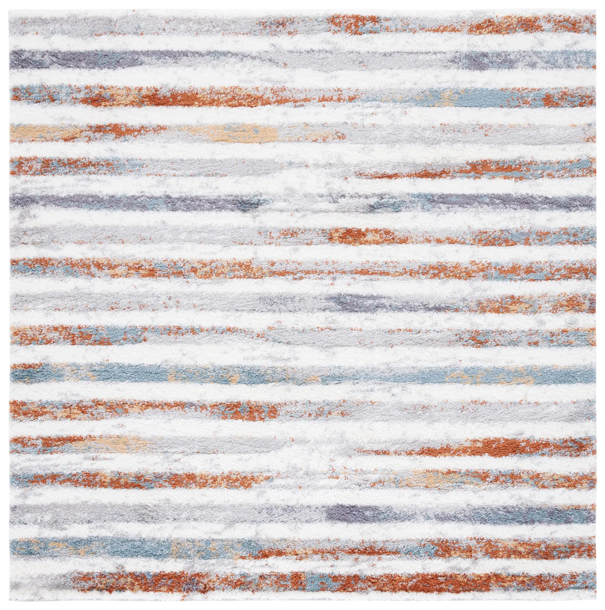 Safavieh Berber Shag 7'-0" x 7'-0" Rug in Blue Rust / Ivory