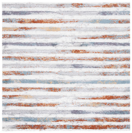 Safavieh Berber Shag 7'-0" x 7'-0" Rug in Blue Rust / Ivory