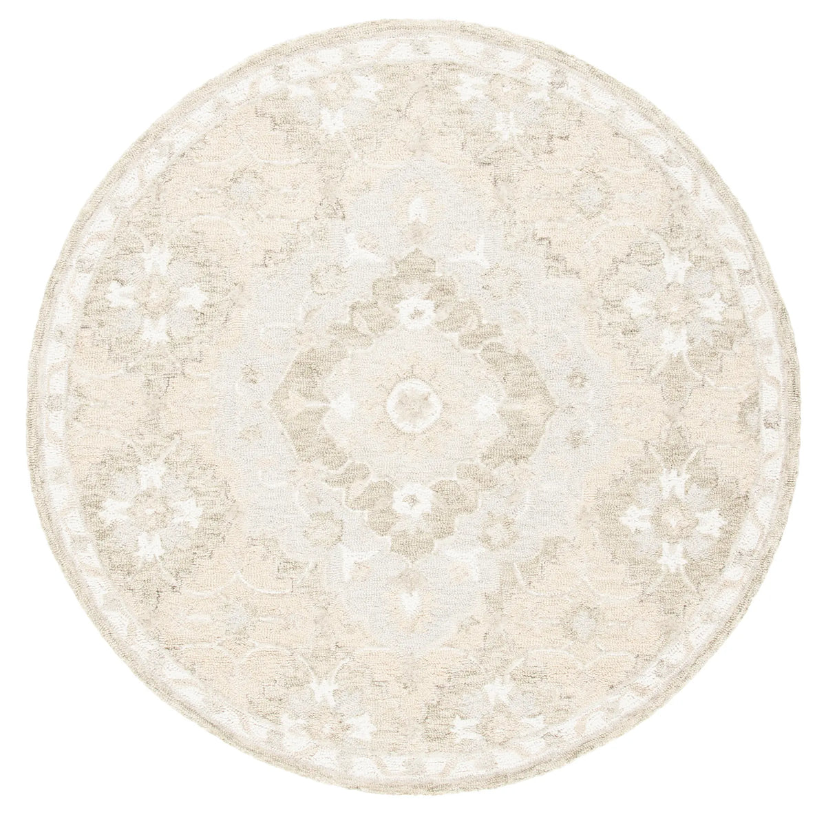 Safavieh Micro-Loop 5'-0" x 5'-0" Rug in Beige / Grey