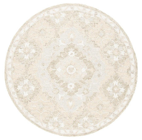 Safavieh Micro-Loop 5'-0" x 5'-0" Rug in Beige / Grey