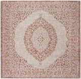 Safavieh Courtyard 6'-7" x 6'-7" Rug in Light Beige / Terracotta
