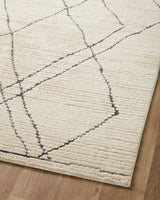 Loloi Fabian Fab-02 Ivory/Charcoal Rug - angled corner on wood