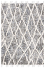 Safavieh Berber Fringe Shag 5'-3" x 7'-6" Rug in Dark Grey / Cream
