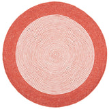 Safavieh Braided 5'-0" x 5'-0" Rug in Red / Ivory