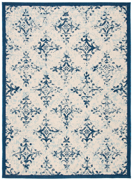 Safavieh Courtyard 4'-5" x 6'-5" Rug in Ivory / Navy