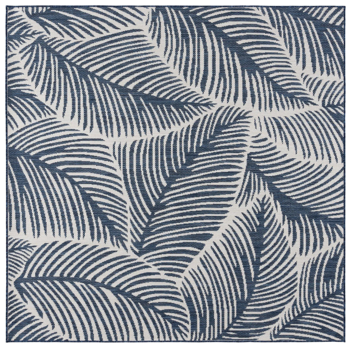 Safavieh Beach House 6'-7" x 6'-7" Rug in Navy / Ivory