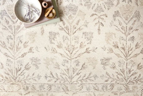 Loloi Norabel Nor-02 Ivory/Neutral Rugs - styled aerial 1
