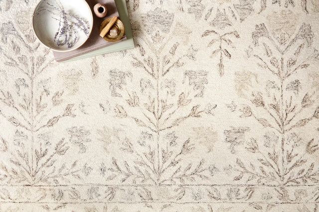 Loloi Norabel Nor-02 Ivory/Neutral Rugs - styled aerial 1