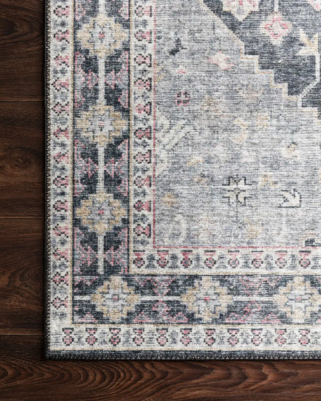 Loloi Skye Sky-02 Charcoal/Multi Rugs - corner on wood