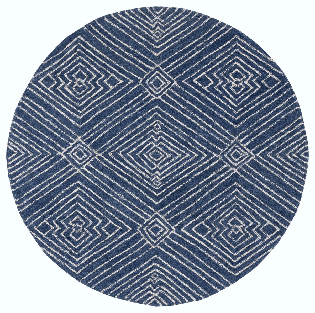 Safavieh Micro-Loop 5'-0" x 5'-0" Rug in Navy / Ivory