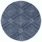 Safavieh Micro-Loop 5'-0" x 5'-0" Rug in Navy / Ivory
