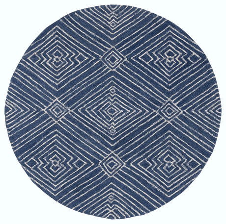 Safavieh Micro-Loop 5'-0" x 5'-0" Rug in Navy / Ivory