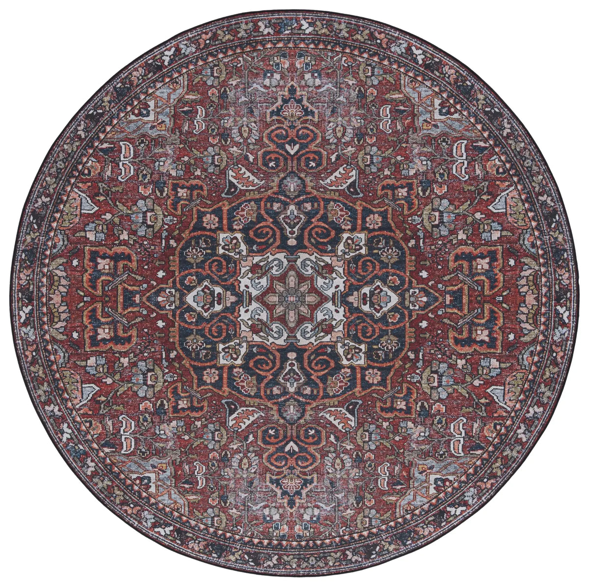 Safavieh Tucson 6'-0" x 6'-0" Rug in Red / Blue