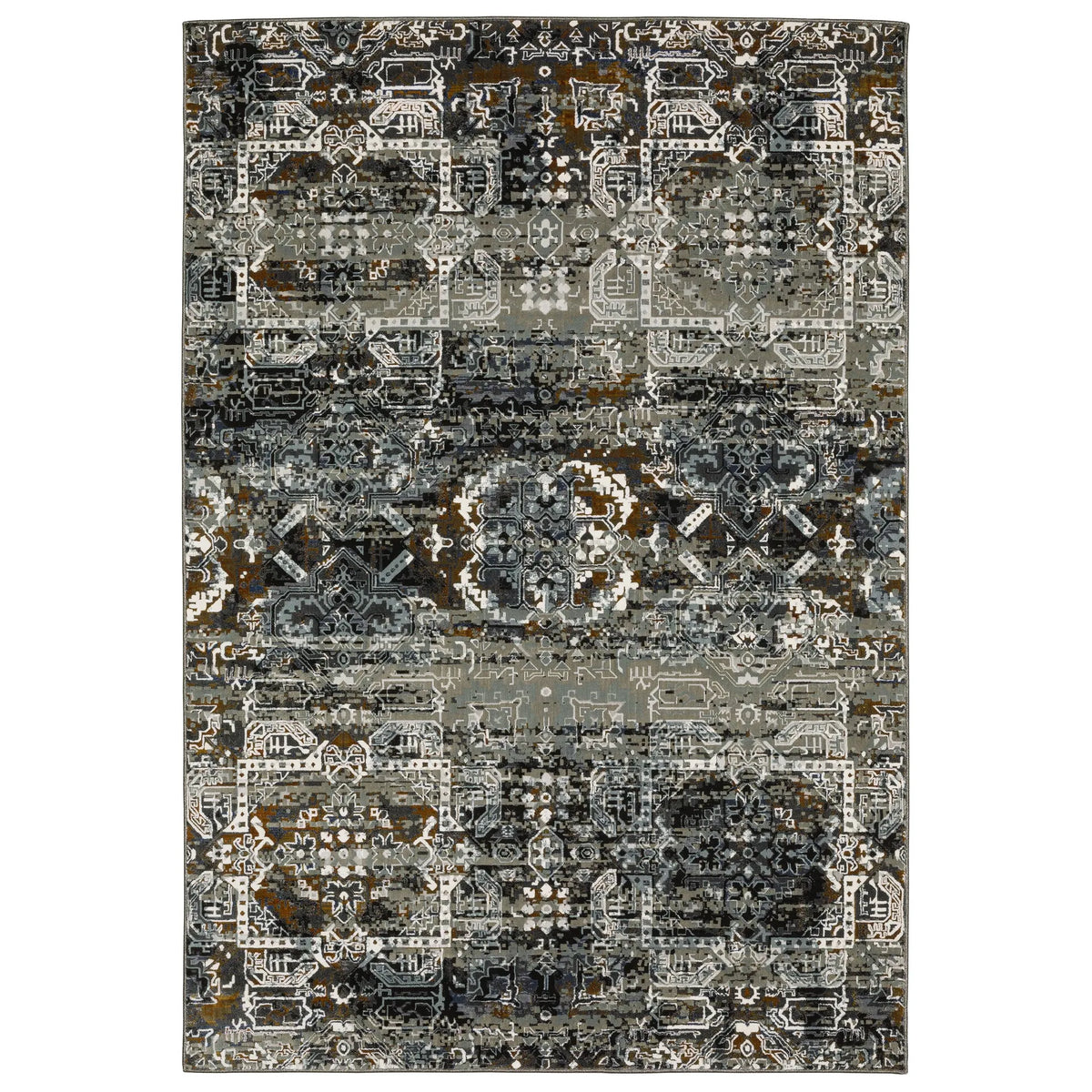 Oriental Weavers Gemini 2060V Charcoal/ Multi Rug - main flat