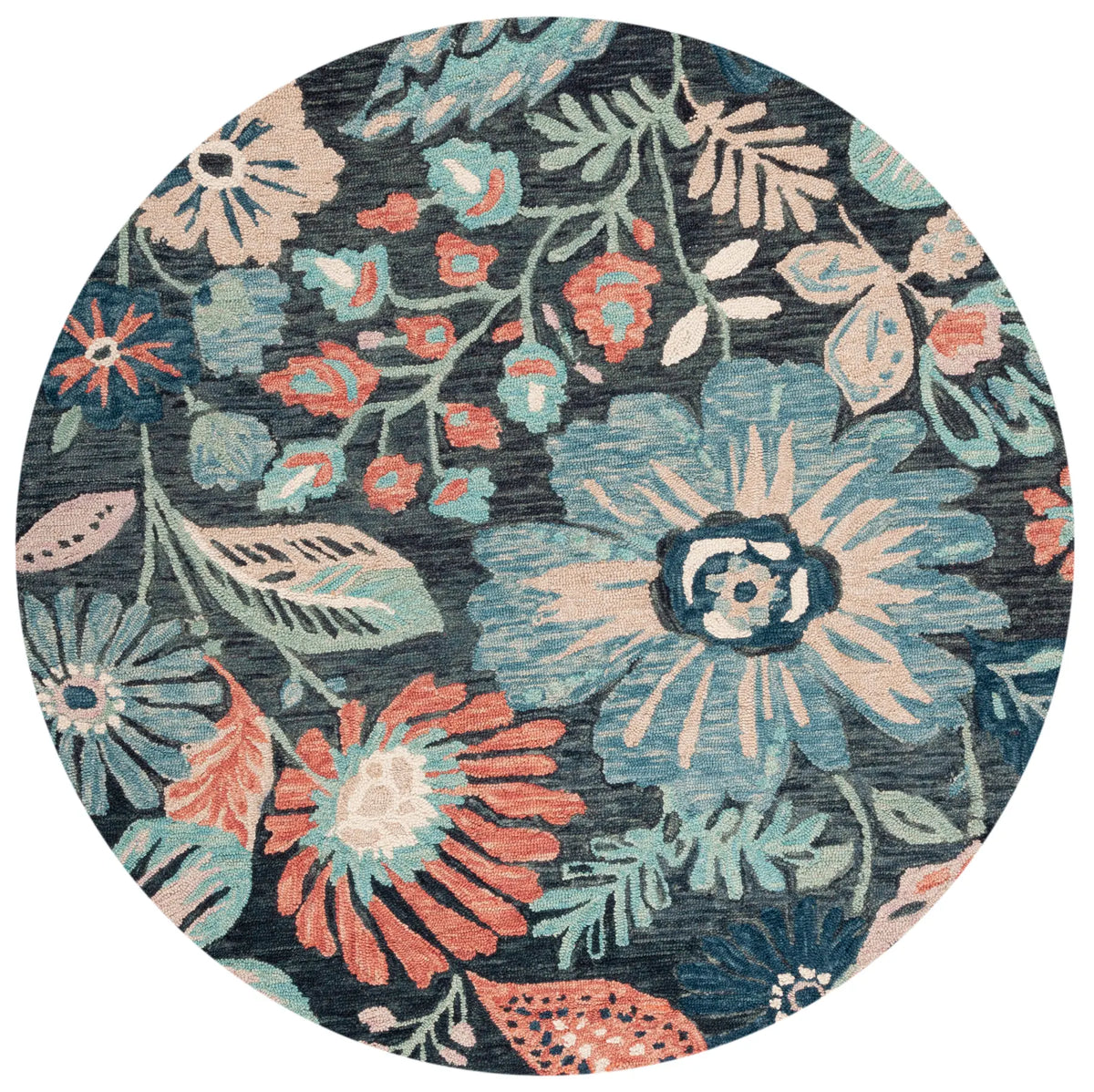 Safavieh Jardin 6'-0" x 6'-0" Rug in Charcoal / Blue