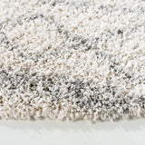 Safavieh Pro Lux Shag 400 5'-1" x 5'-1" Rug in Ivory / Light Grey