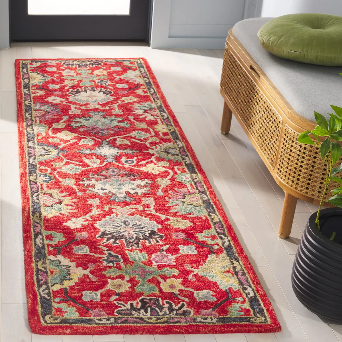 Safavieh Blossom 2'-3" x 8'-0" Rug in Red / Ivory