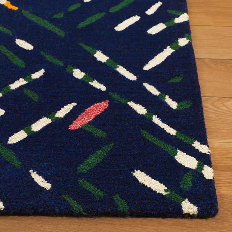 Safavieh Metro 4'-0" x 6'-0" Rug in Navy / Pink