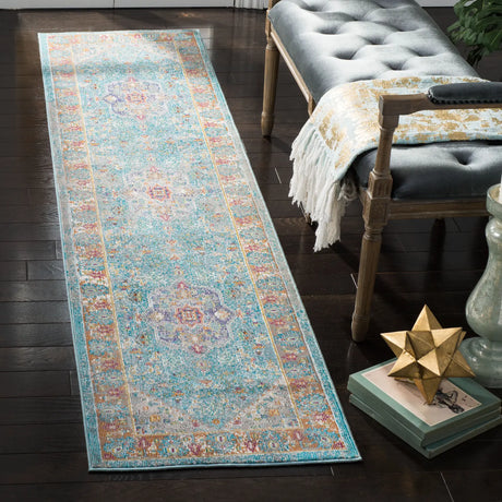 Safavieh Aria 2'-0" x 12'-0" Rug in Blue / Creme