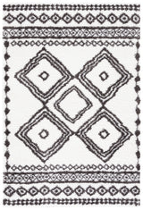 Safavieh Berber Shag 4'-5" x 6'-5" Rug in Ivory / Dark Grey