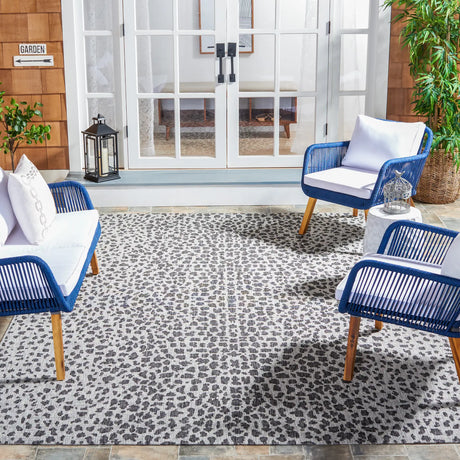 Safavieh Courtyard 10'-0" x 14'-0" Rug in Grey / Black